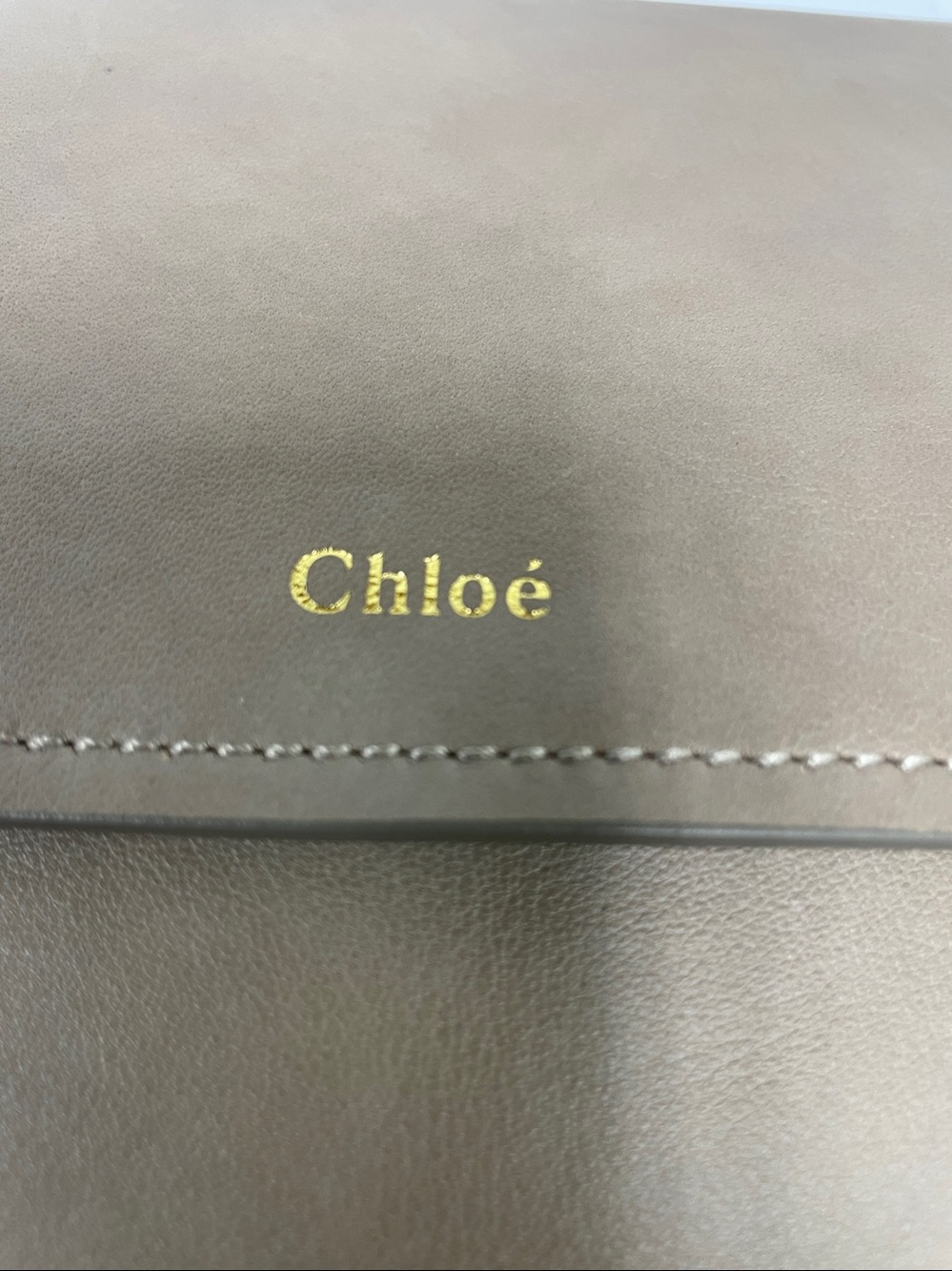 Chloé Taupe Leather Shoulder Bag with Gold Hardware, Italy - Picture 9 of 9
